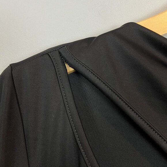 Trina Turk Molise Top Black Long Sleeve Cut Out Drape Neck Blouse Size Large NWT - Picture 11 of 11